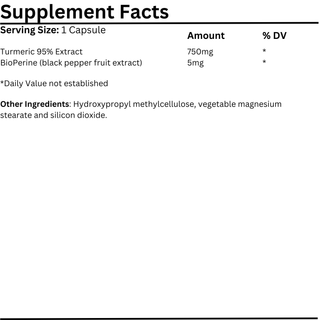 Natural Vitamins - Curcumin 750mg 30/60 Capsules - ALTERhubs - The Wellness Store