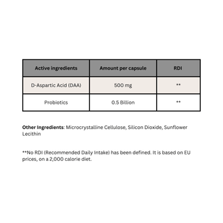EASTAR - D-Aspartic 500mg 120 Capsules - ALTERhubs The Wellness Store