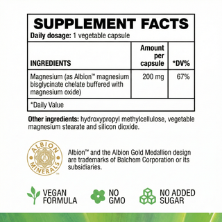 Green Forest - Magnesium Bisglycinate 200mg 60/120 Capsules - ALTERhubs The Wellness Store