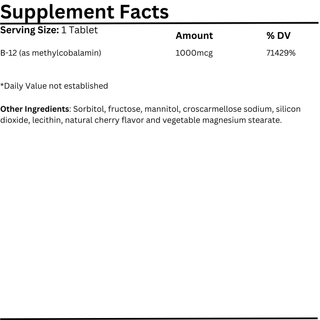 Natural Vitamins - B12 1000mcg 30/100 Tablets - ALTERhubs - The Wellness Store