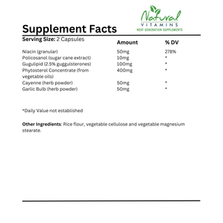 Natural Vitamins - Cholesterol Formula 60 Capsules - ALTERhubs The Wellness Store