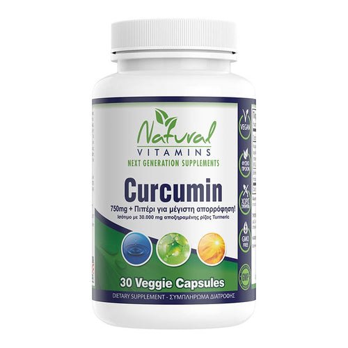 Natural Vitamins - Curcumin 750mg 30/60 Capsules