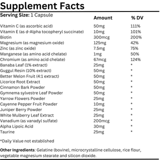 Natural Vitamins - Glucose Formula 60 Capsules - ALTERhubs - The Wellness Store