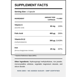 Natural Vitamins - Iron Chelate Formula 50/100 Capsules - ALTERhubs The Wellness Store