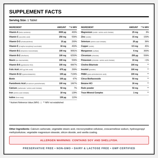 Natural Vitamins - Mega Multivitamin 30/60 Tablets - ALTERhubs The Wellness Store