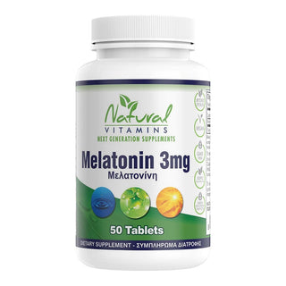 Natural Vitamins - Melatonin 3mg 50 Tablets - ALTERhubs The Wellness Store