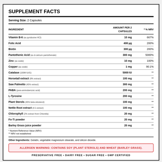 Natural Vitamins - No Gray 30/60 Capsules - ALTERhubs The Wellness Store