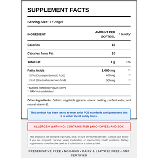 Natural Vitamins - Omega 3 Fish Oil Mega EPA DHA 30/60 Capsules - ALTERhubs The Wellness Store