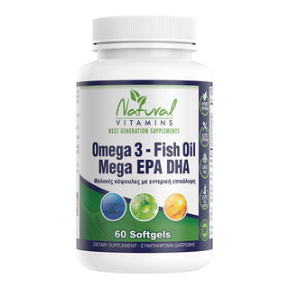 Natural Vitamins - Omega 3 Fish Oil Mega EPA DHA 30/60 Capsules - ALTERhubs The Wellness Store