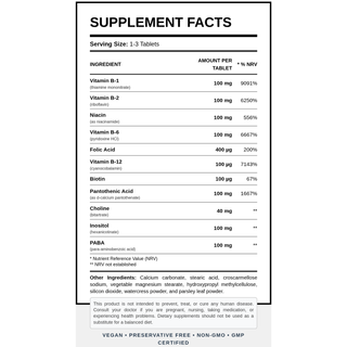 Natural Vitamins - Vitamin B 100 Complex 30/50 Tablets - ALTERhubs The Wellness Store