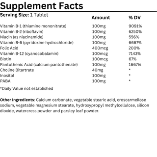 Natural Vitamins - Vitamin B 100 Complex 30/50 Tablets - ALTERhubs - The Wellness Store