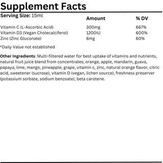 Natural Vitamins - Vitamin C + D3 + Zinc 500ml - ALTERhubs - The Wellness Store