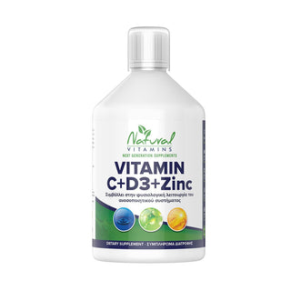 Natural Vitamins - Vitamin C + D3 + Zinc 500ml - ALTERhubs - The Wellness Store