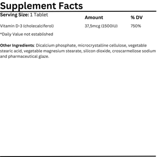 Natural Vitamins - Vitamin D3 1500IU 100 Tablets - ALTERhubs - The Wellness Store