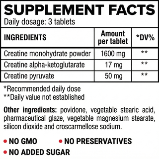 True Muscle - Creatine Tri-Phase 1667mg 90 Tablets - ALTERhubs The Wellness Store