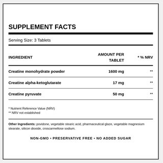 True Muscle - Creatine Tri-Phase 1667mg 90 Tablets - ALTERhubs The Wellness Store